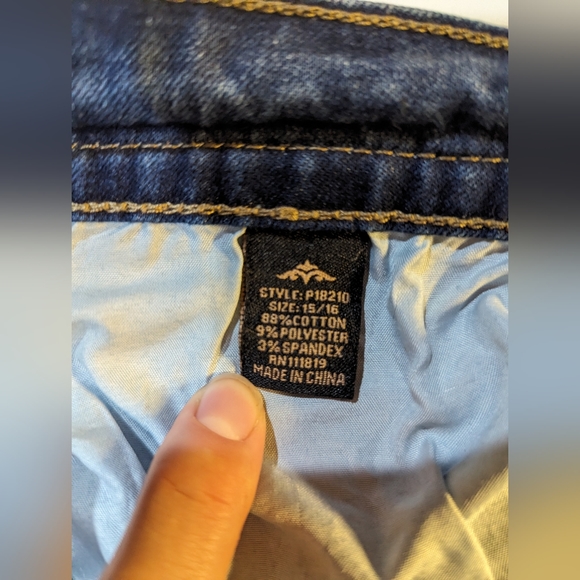 Elite Jeans 15/16 Bootcut Lightly Distressed Dark Wash - Picture 5 of 8